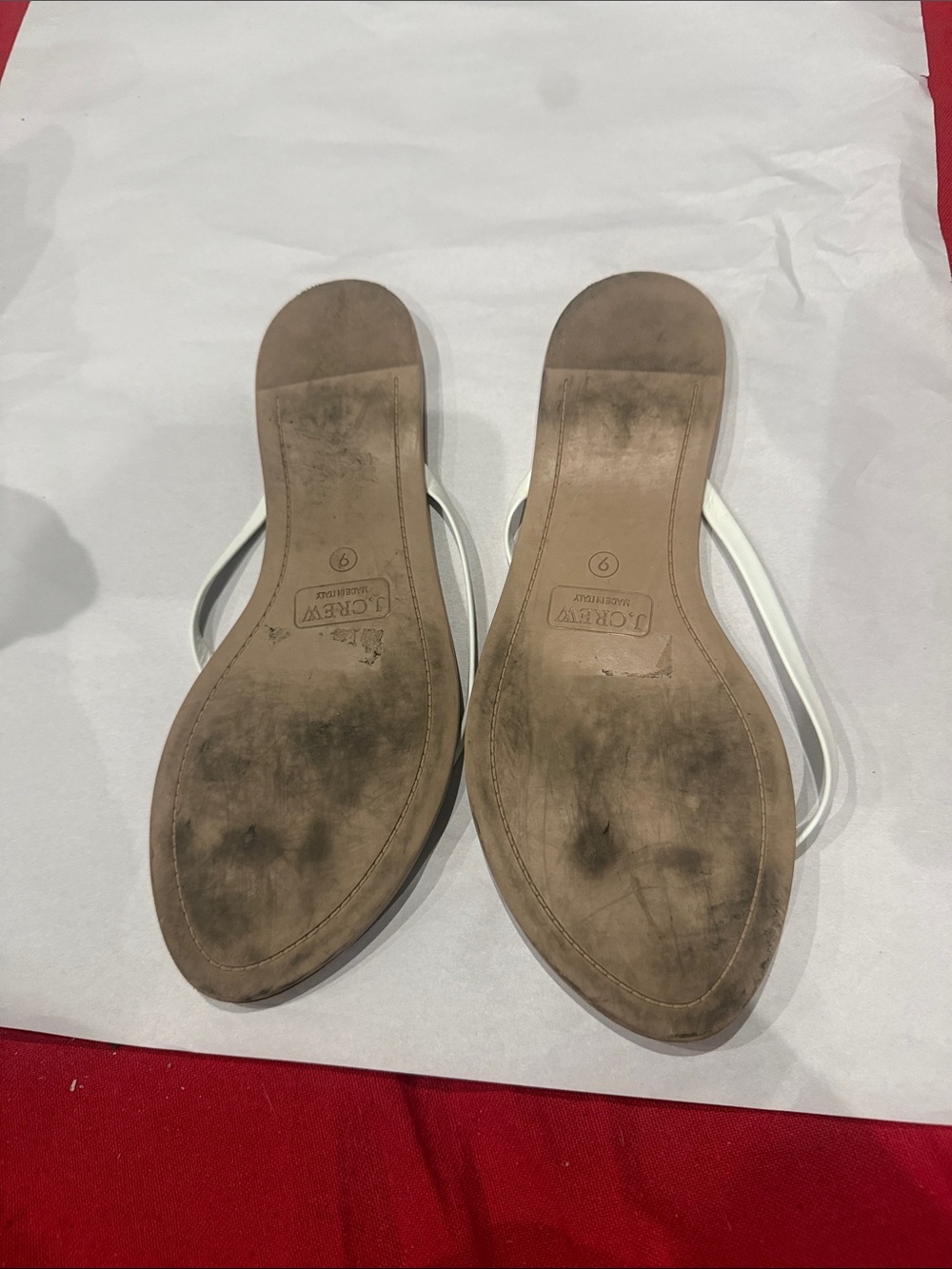 J. Crew White Minimal Leather Thong Sandals - Picture 3 of 3